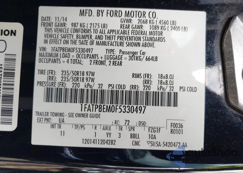 2015 Ford Mustang V6 z USA, uszkodzony, nr VIN 1FATP8EM0F5330497